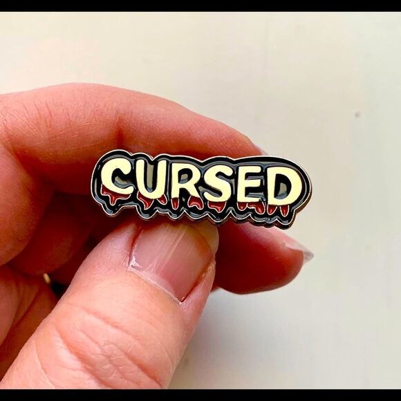 Cursed Blood Dripping Enamel Pin Brooch - Picture 1 of 1